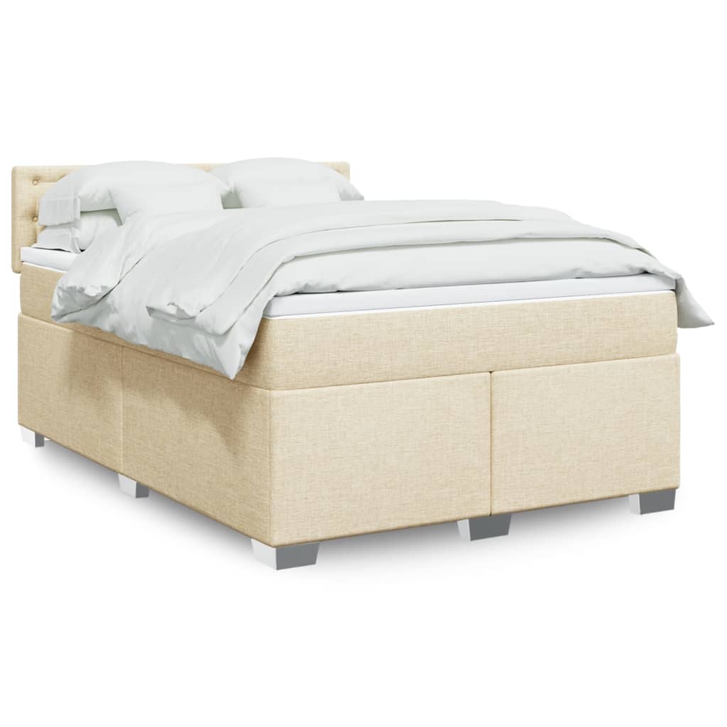 vidaXL Boxspring met matras stof lichtgrijs 90x200 cm