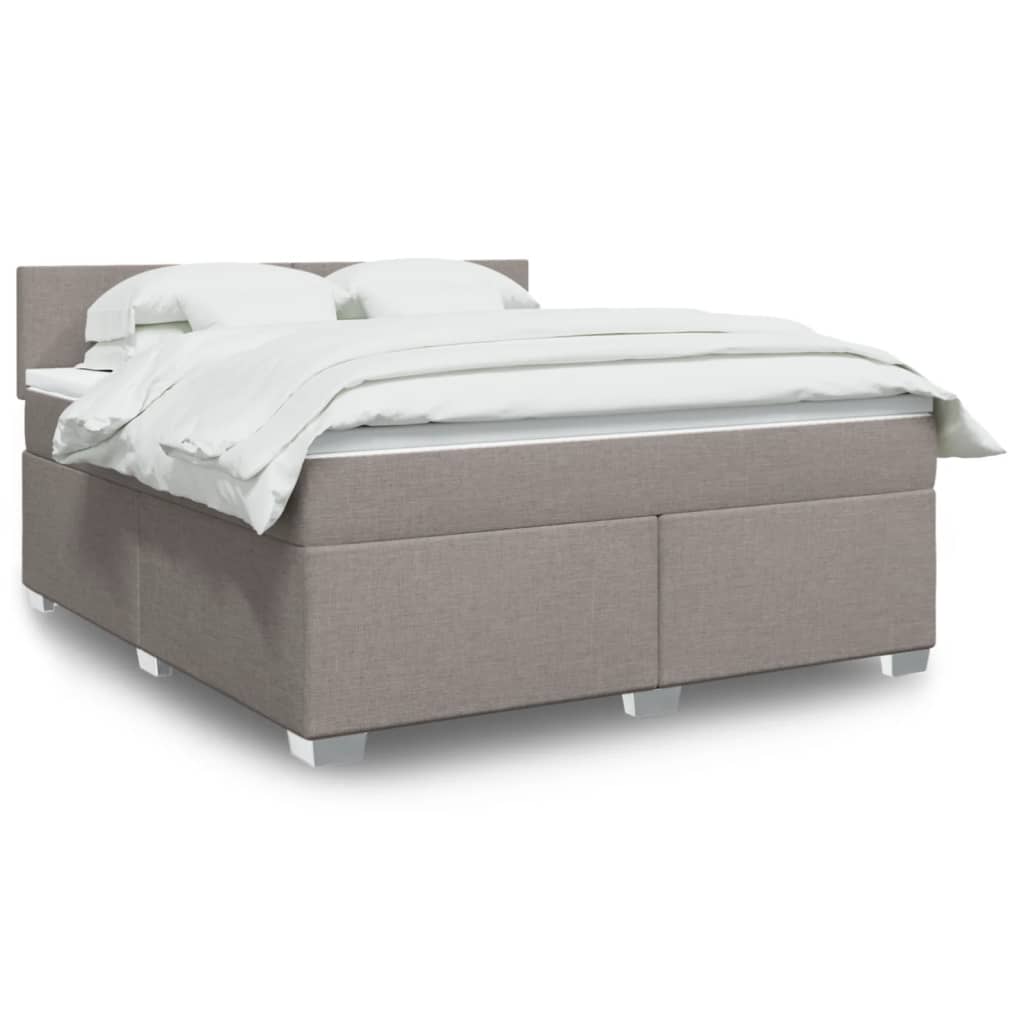 vidaXL Boxspring met matras stof lichtgrijs 90x200 cm