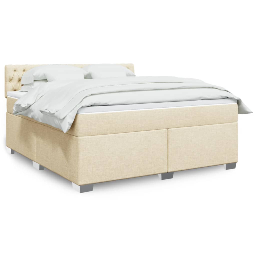 vidaXL Boxspring met matras stof lichtgrijs 90x200 cm