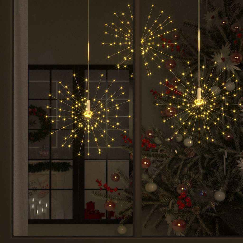 vidaXL Kerstverlichting vuurwerk 140 LED's buiten 20 cm warmwit