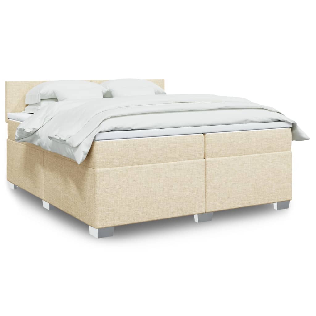 vidaXL Boxspring met matras stof lichtgrijs 90x200 cm