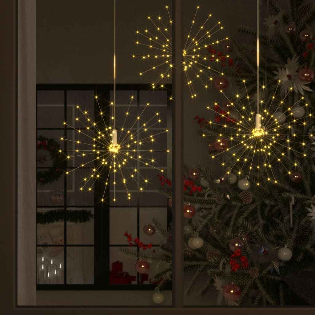 vidaXL Kerstverlichting vuurwerk 140 LED's buiten 20 cm warmwit