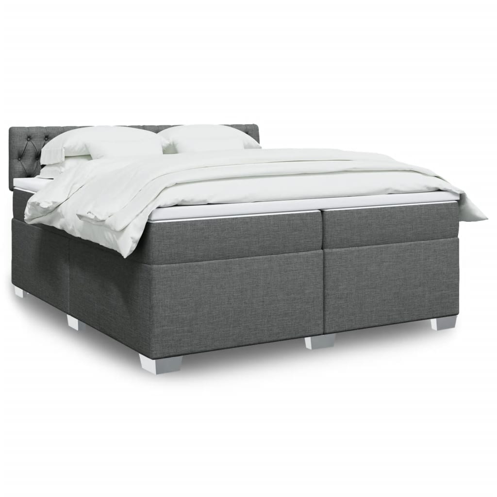 vidaXL Boxspring met matras stof lichtgrijs 90x200 cm