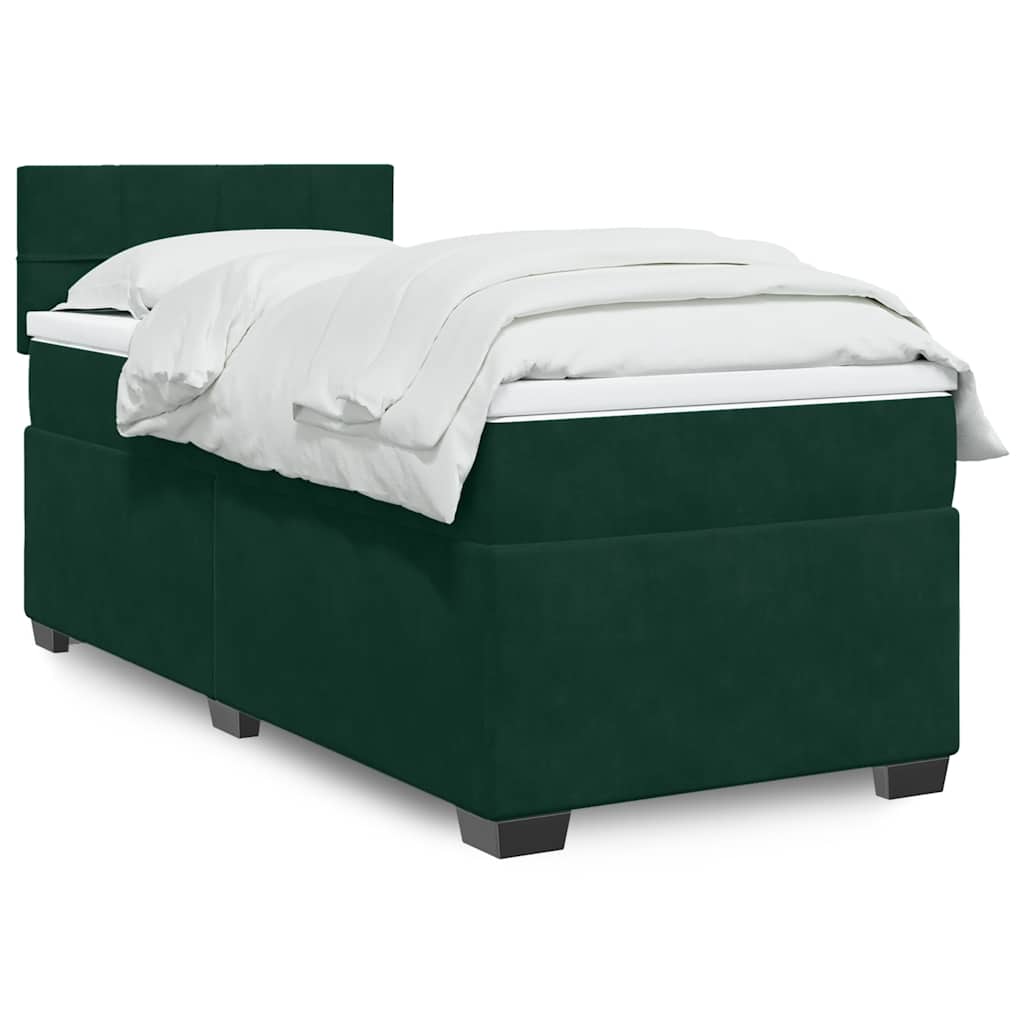 vidaXL Boxspring met matras fluweel donkergrijs 200x200 cm