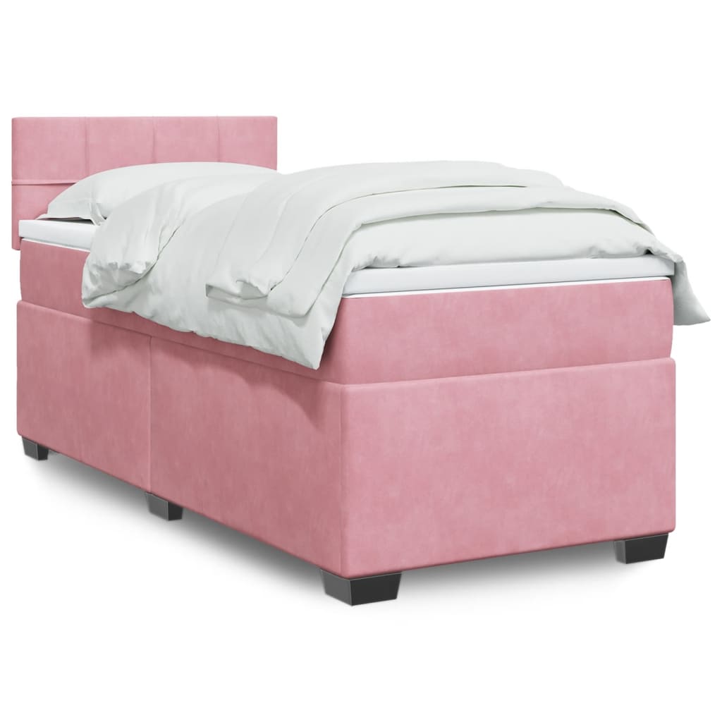 vidaXL Boxspring met matras fluweel donkergrijs 200x200 cm