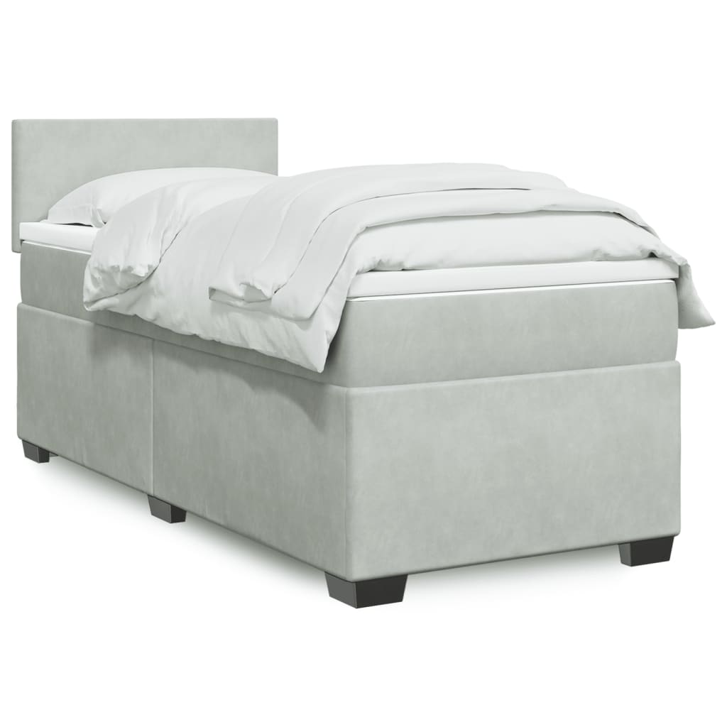 vidaXL Boxspring met matras fluweel donkergrijs 200x200 cm