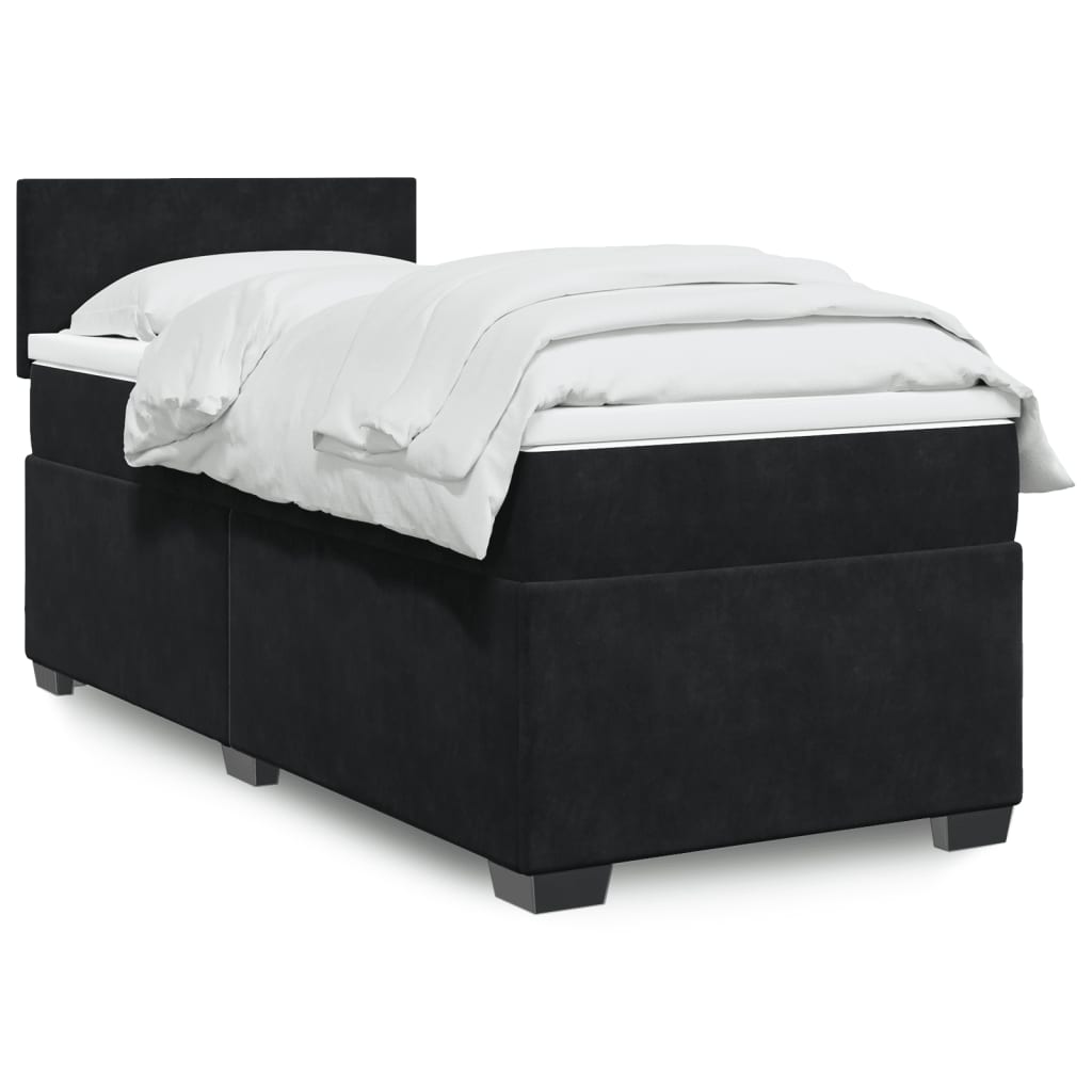 vidaXL Boxspring met matras fluweel donkergrijs 200x200 cm