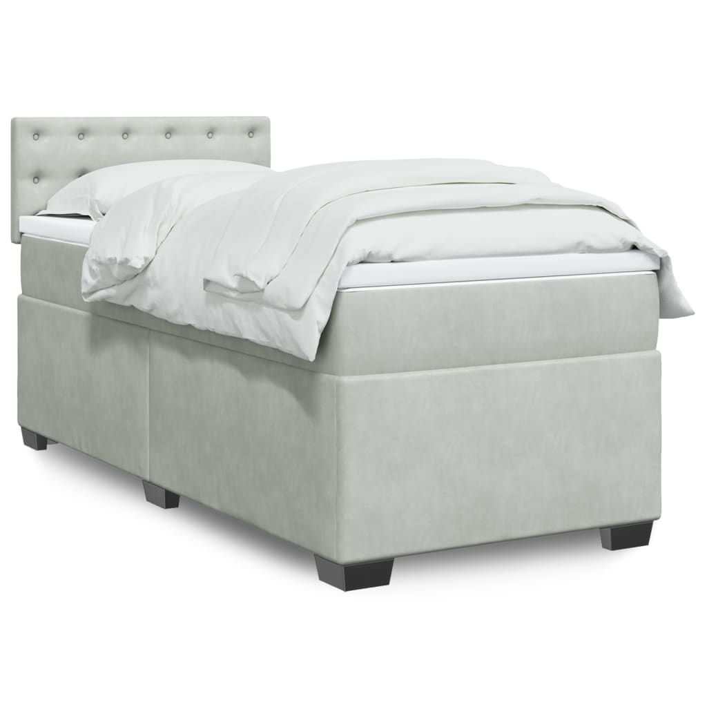 vidaXL Boxspring met matras fluweel donkergrijs 200x200 cm