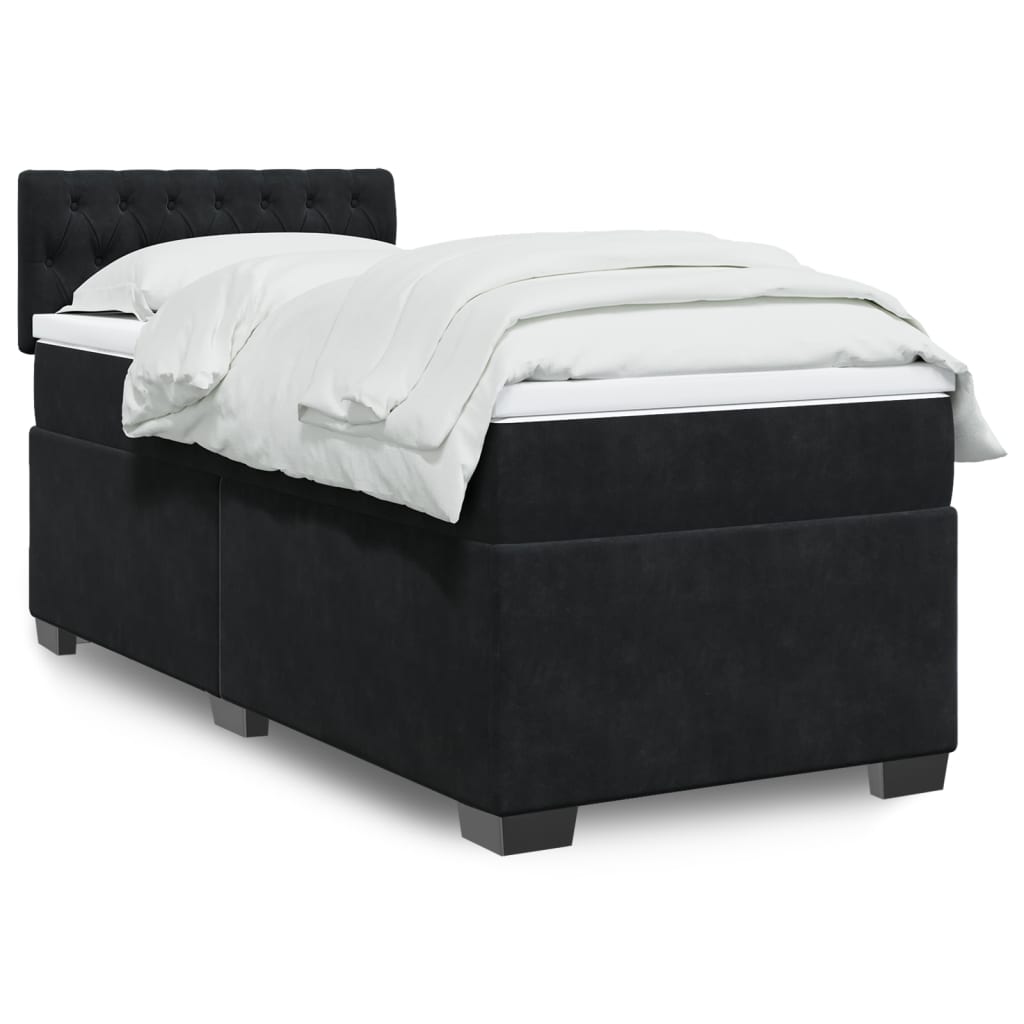 vidaXL Boxspring met matras fluweel donkergrijs 200x200 cm