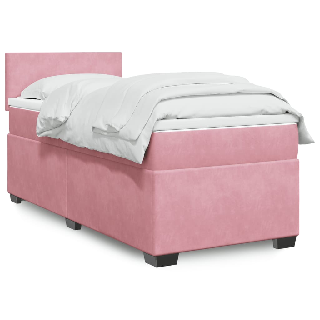 vidaXL Boxspring met matras fluweel donkergrijs 200x200 cm
