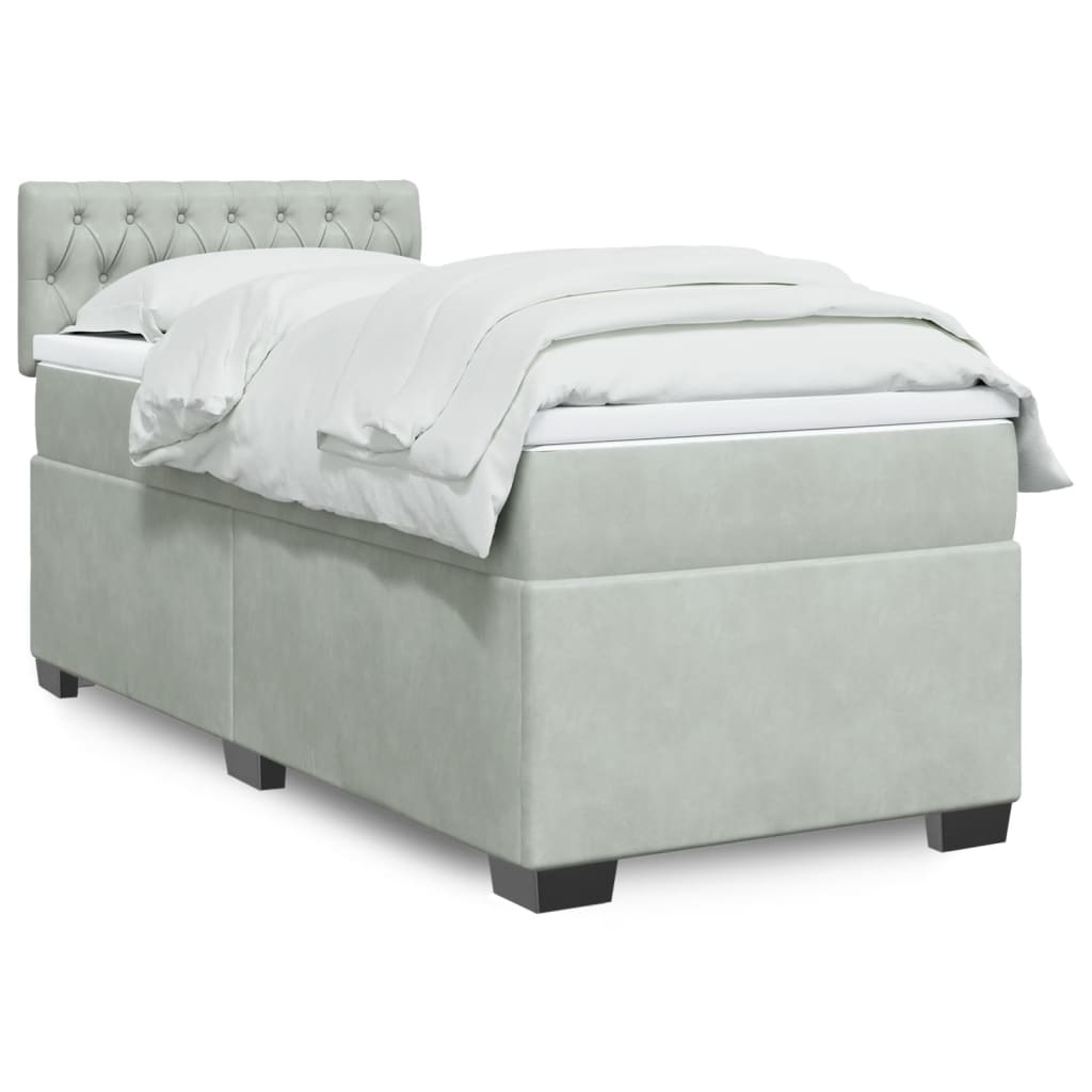 vidaXL Boxspring met matras fluweel donkergrijs 200x200 cm