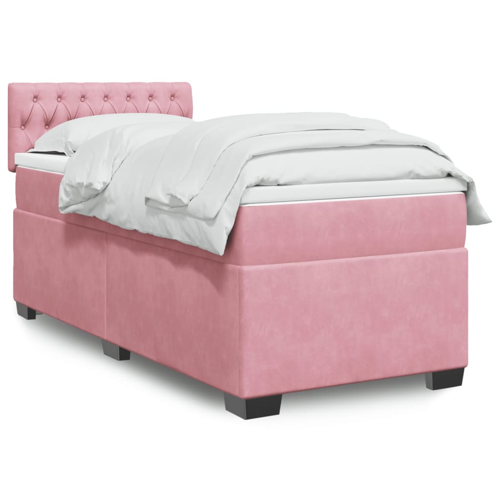 vidaXL Boxspring met matras fluweel donkergrijs 200x200 cm