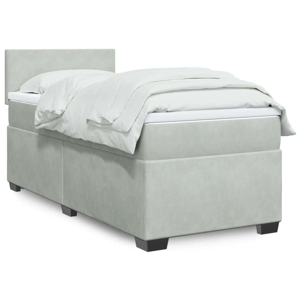 vidaXL Boxspring met matras fluweel donkergrijs 200x200 cm