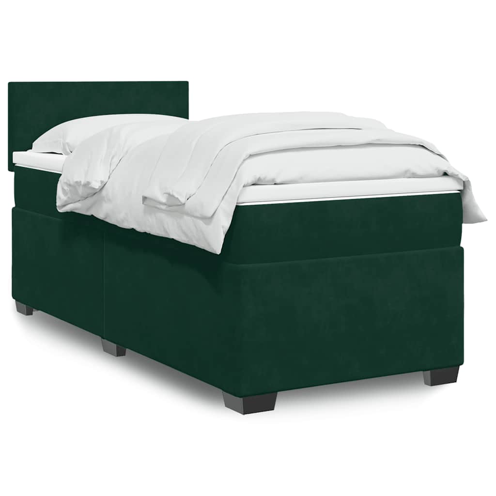 vidaXL Boxspring met matras fluweel donkergrijs 200x200 cm