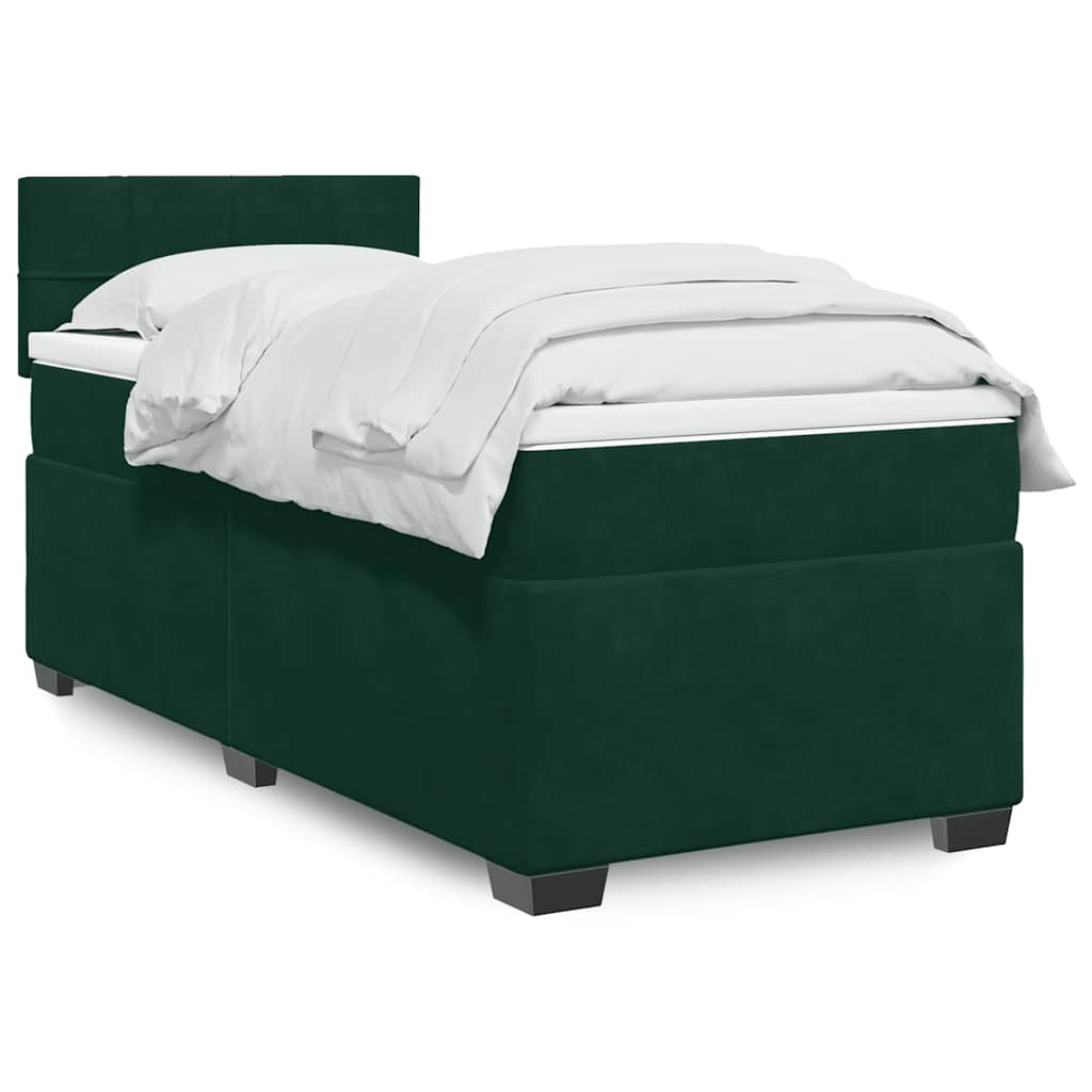 vidaXL Boxspring met matras fluweel donkergrijs 200x200 cm