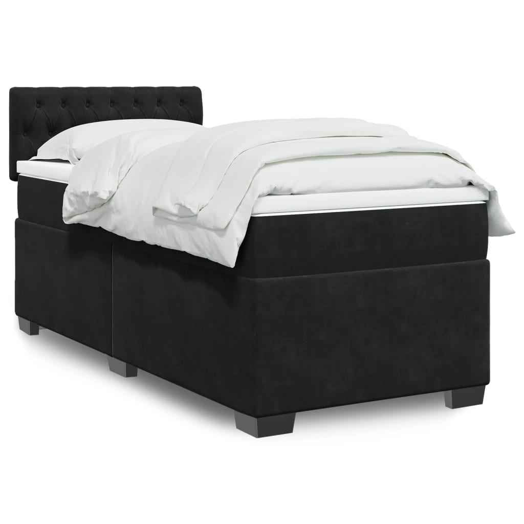 vidaXL Boxspring met matras fluweel donkergrijs 200x200 cm
