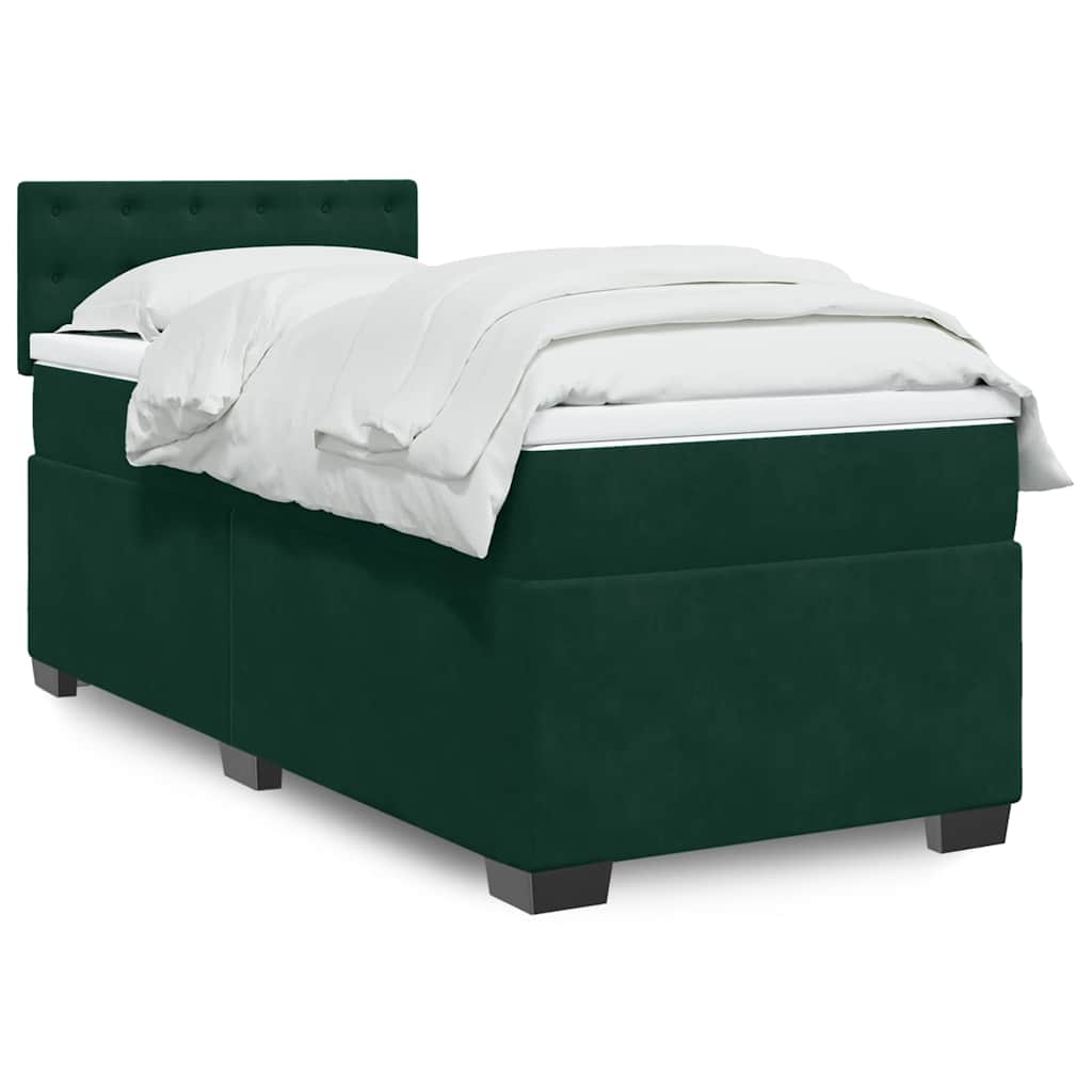 vidaXL Boxspring met matras fluweel donkergrijs 200x200 cm