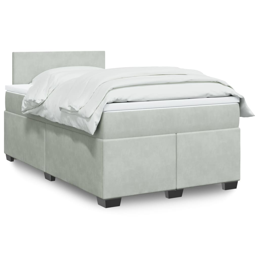 vidaXL Boxspring met matras fluweel donkergrijs 200x200 cm
