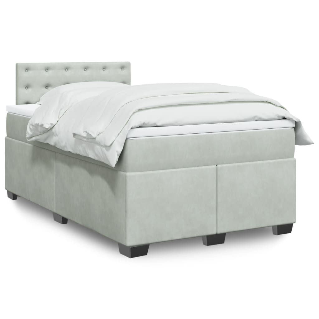 vidaXL Boxspring met matras fluweel donkergrijs 200x200 cm
