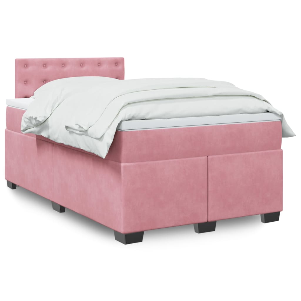 vidaXL Boxspring met matras fluweel donkergrijs 200x200 cm