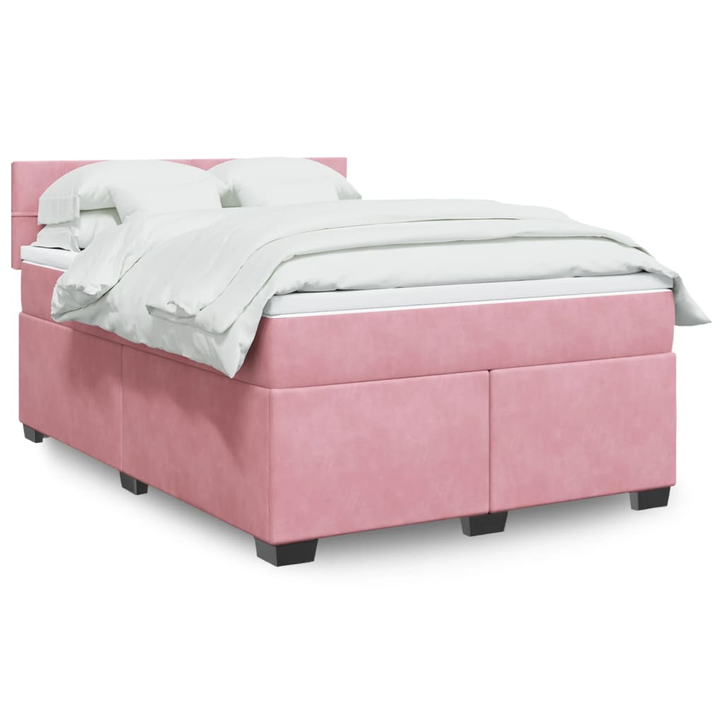 vidaXL Boxspring met matras fluweel donkergrijs 200x200 cm