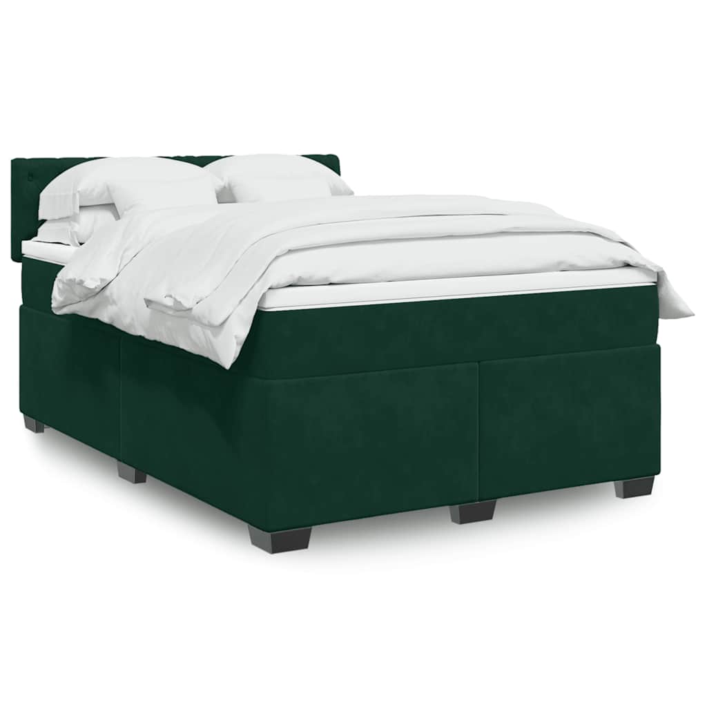 vidaXL Boxspring met matras fluweel donkergrijs 200x200 cm