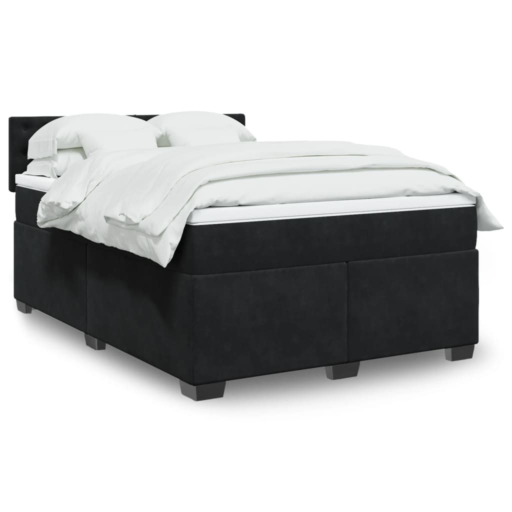 vidaXL Boxspring met matras fluweel donkergrijs 200x200 cm
