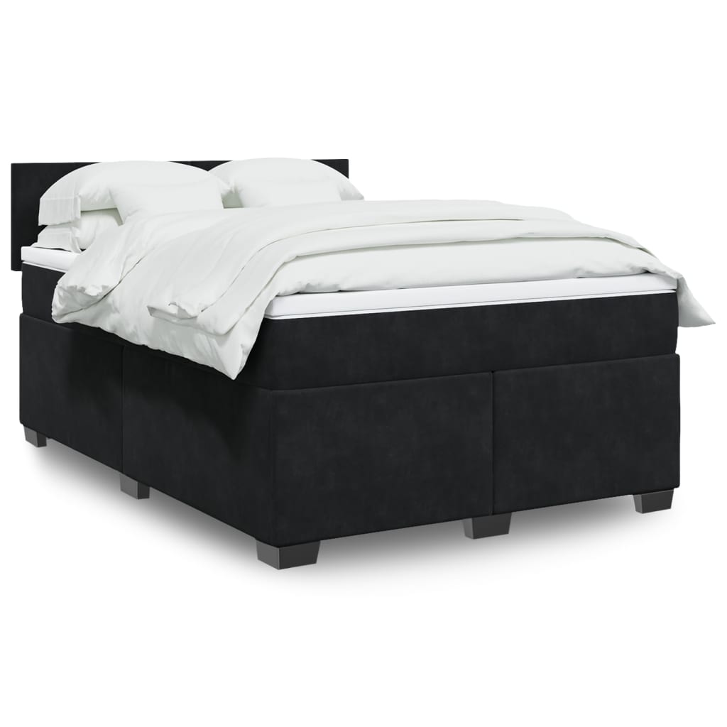 vidaXL Boxspring met matras fluweel donkergrijs 200x200 cm