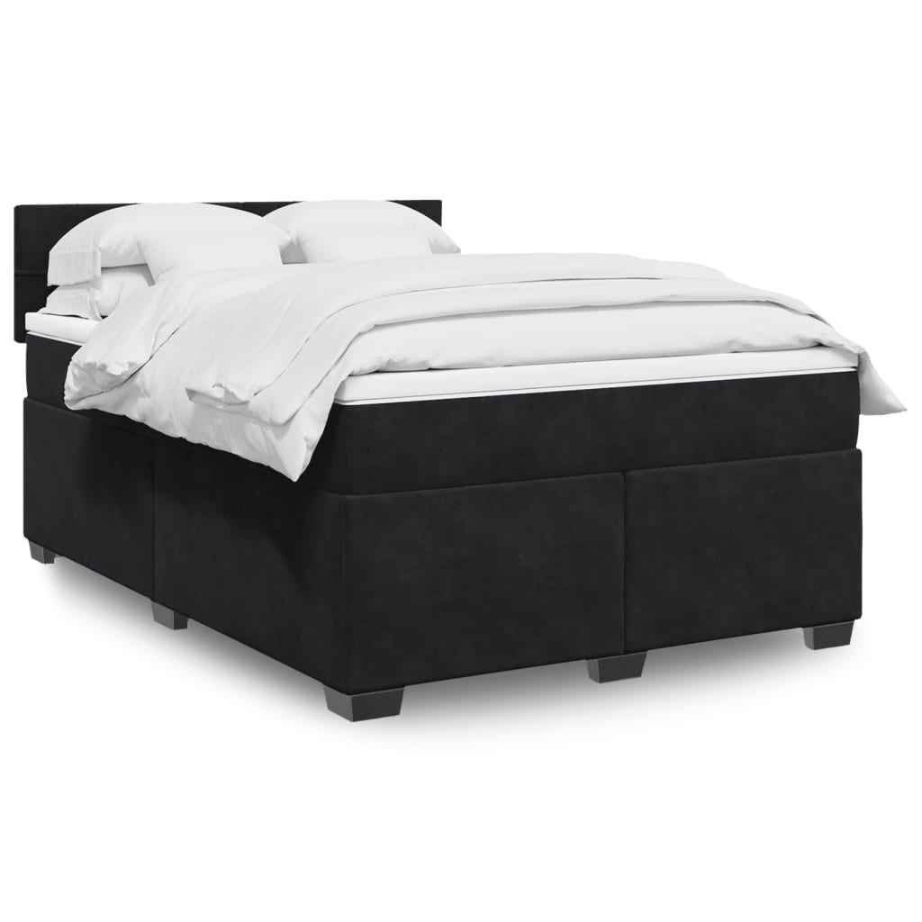 vidaXL Boxspring met matras fluweel donkergrijs 200x200 cm
