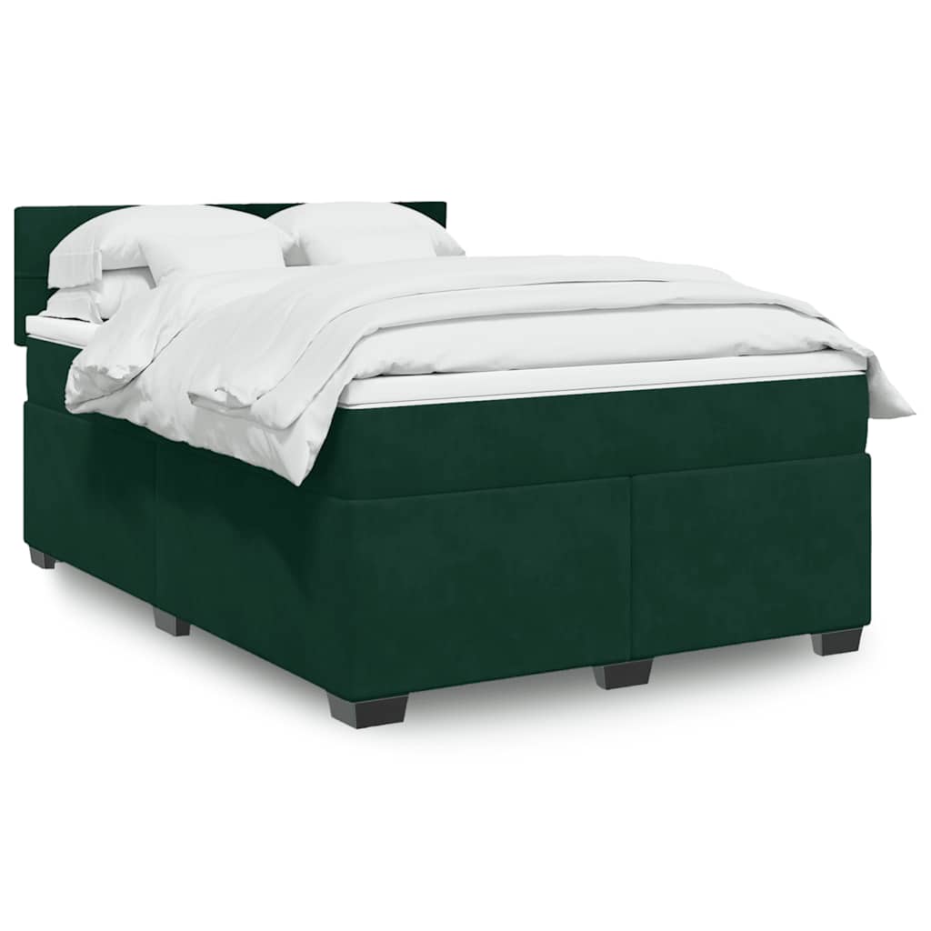 vidaXL Boxspring met matras fluweel donkergrijs 200x200 cm
