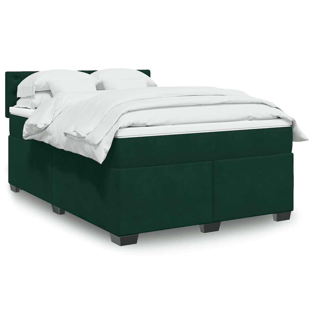 vidaXL Boxspring met matras fluweel donkergrijs 200x200 cm