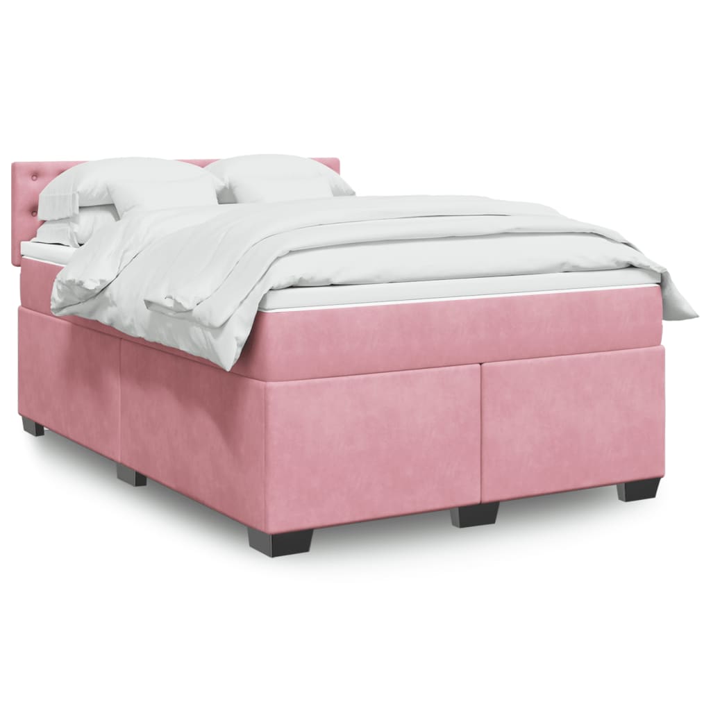vidaXL Boxspring met matras fluweel donkergrijs 200x200 cm