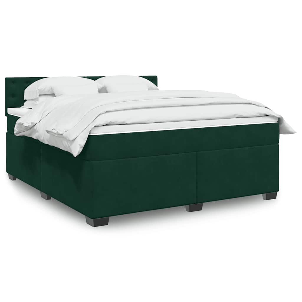 vidaXL Boxspring met matras fluweel donkergrijs 200x200 cm