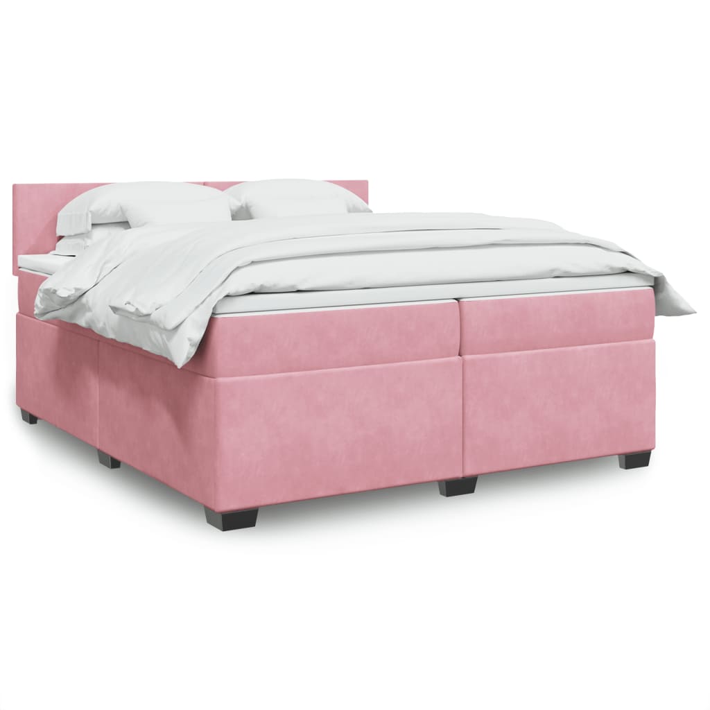 vidaXL Boxspring met matras fluweel donkergrijs 200x200 cm