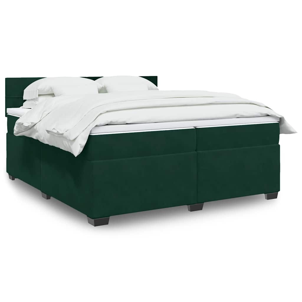 vidaXL Boxspring met matras fluweel donkergrijs 200x200 cm
