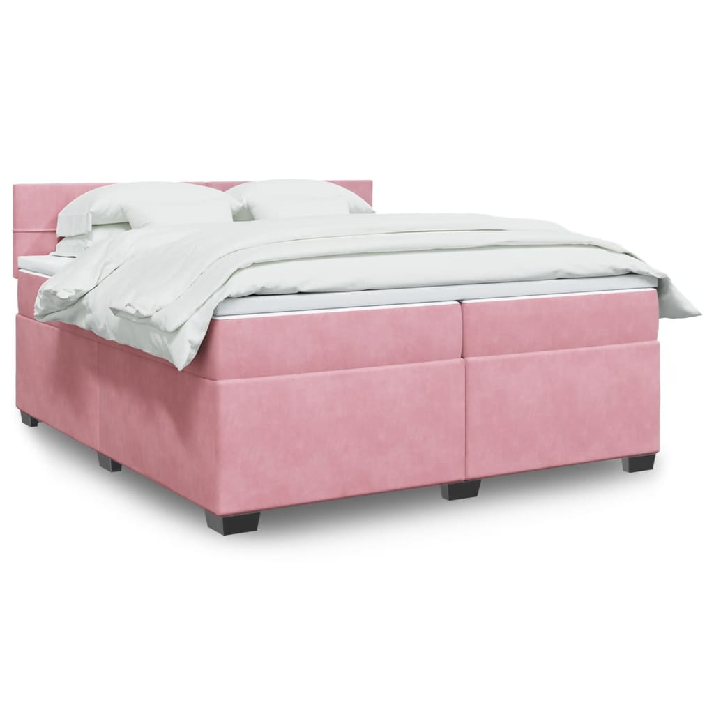 vidaXL Boxspring met matras fluweel donkergrijs 200x200 cm