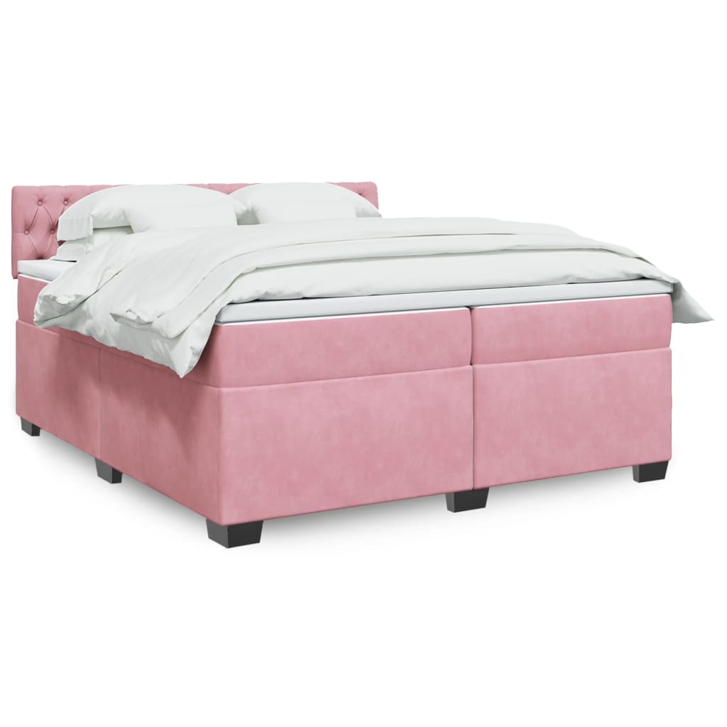 vidaXL Boxspring met matras fluweel donkergrijs 200x200 cm
