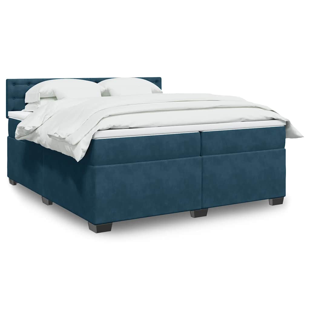 vidaXL Boxspring met matras fluweel donkergrijs 200x200 cm