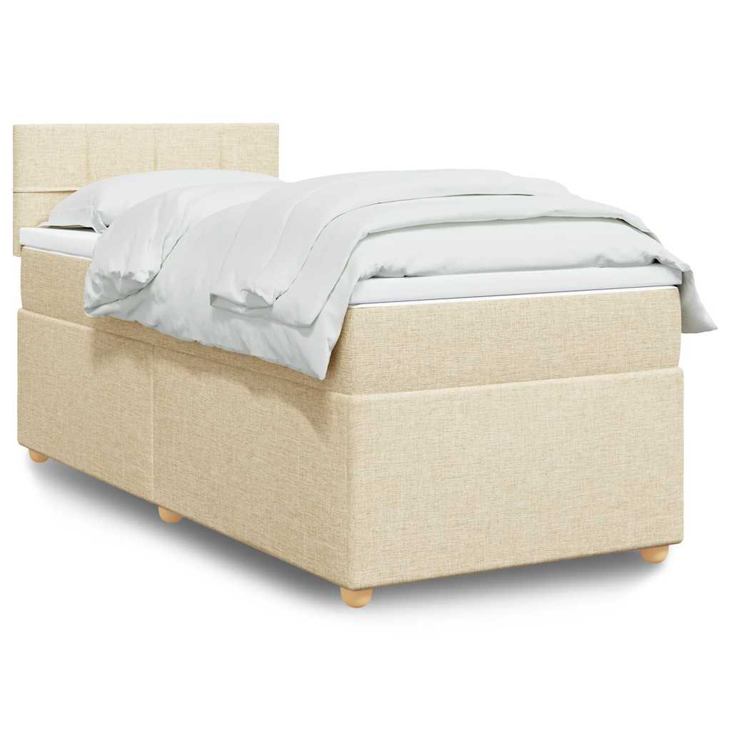 vidaXL Boxspring met matras stof donkergrijs 90x190 cm
