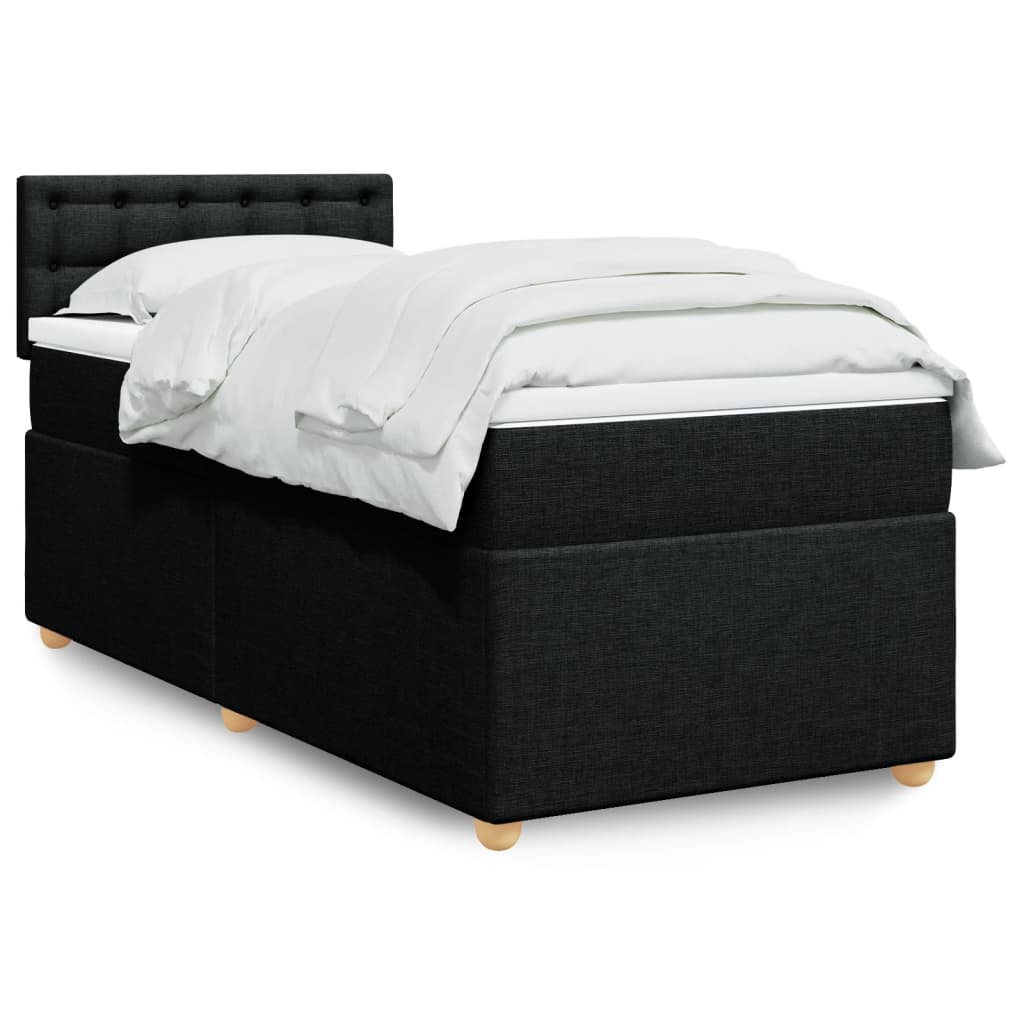 vidaXL Boxspring met matras stof donkergrijs 90x190 cm