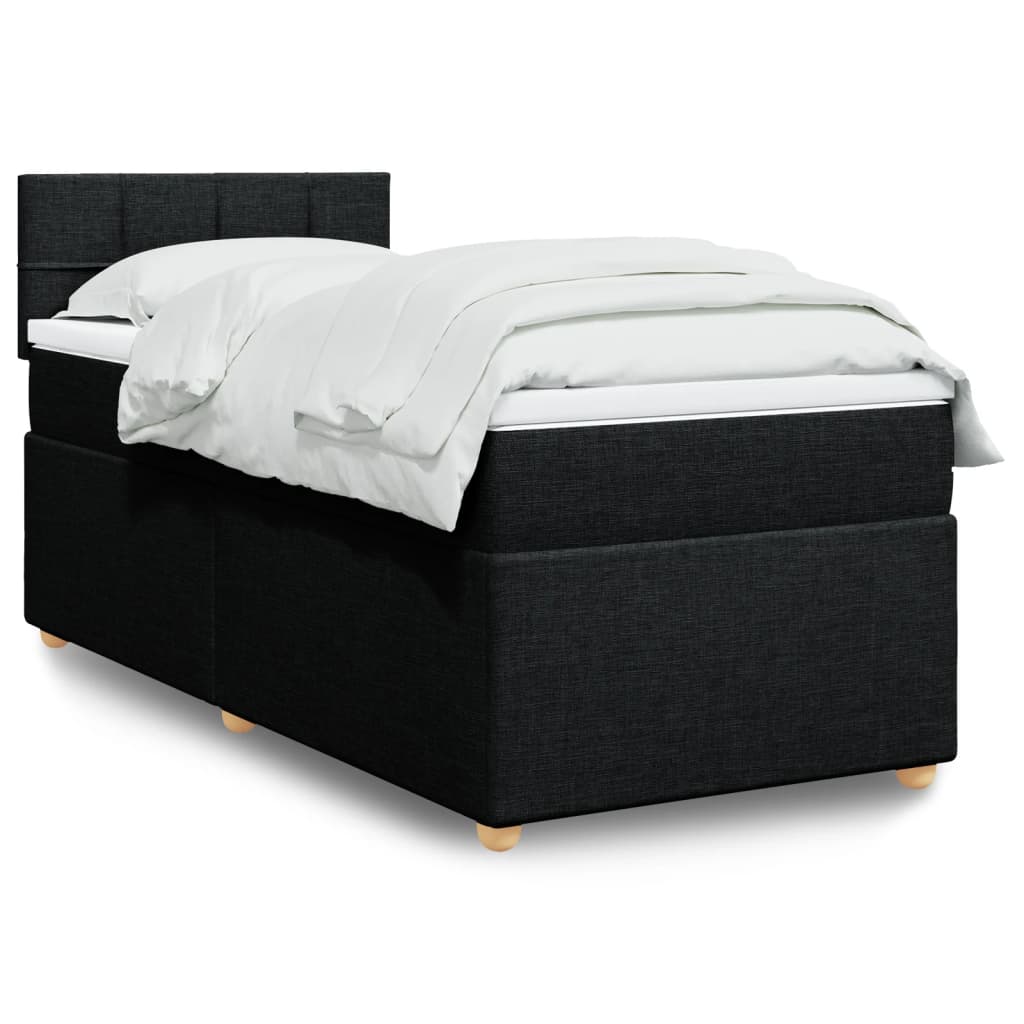 vidaXL Boxspring met matras stof donkergrijs 90x190 cm