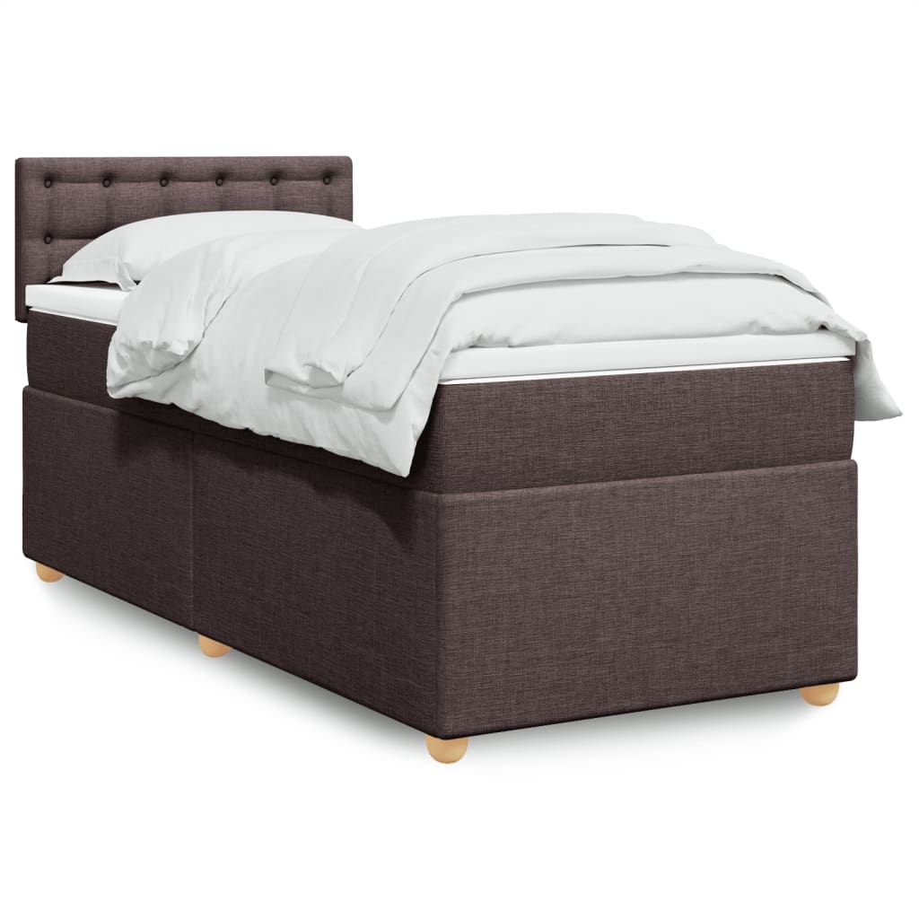 vidaXL Boxspring met matras stof donkergrijs 90x190 cm