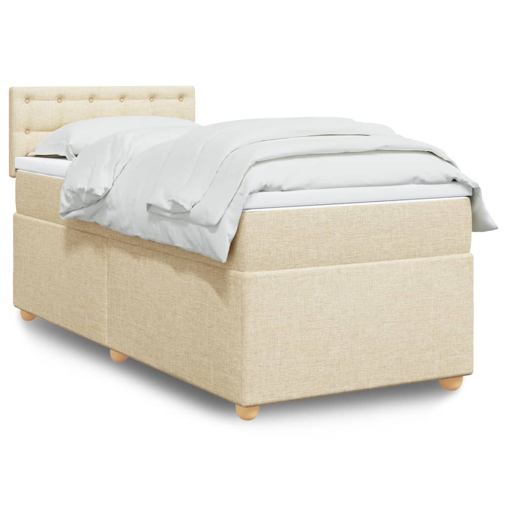 vidaXL Boxspring met matras stof donkergrijs 90x190 cm