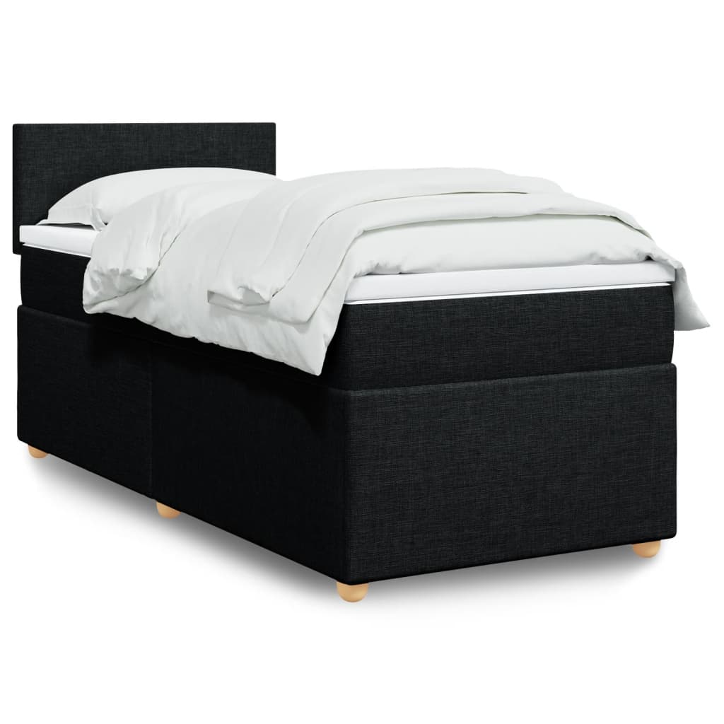 vidaXL Boxspring met matras stof donkergrijs 90x190 cm