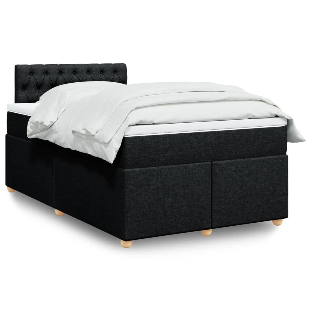 vidaXL Boxspring met matras stof donkergrijs 90x190 cm