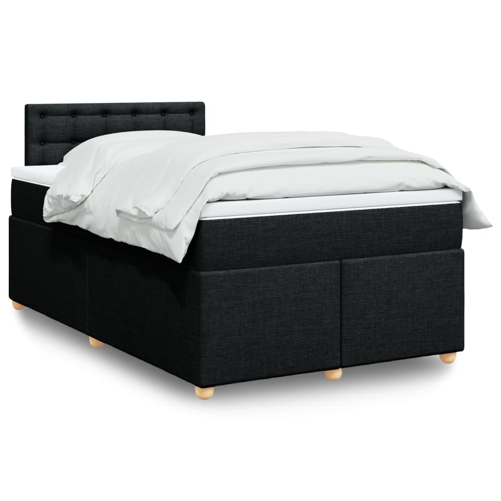 vidaXL Boxspring met matras stof donkergrijs 90x190 cm