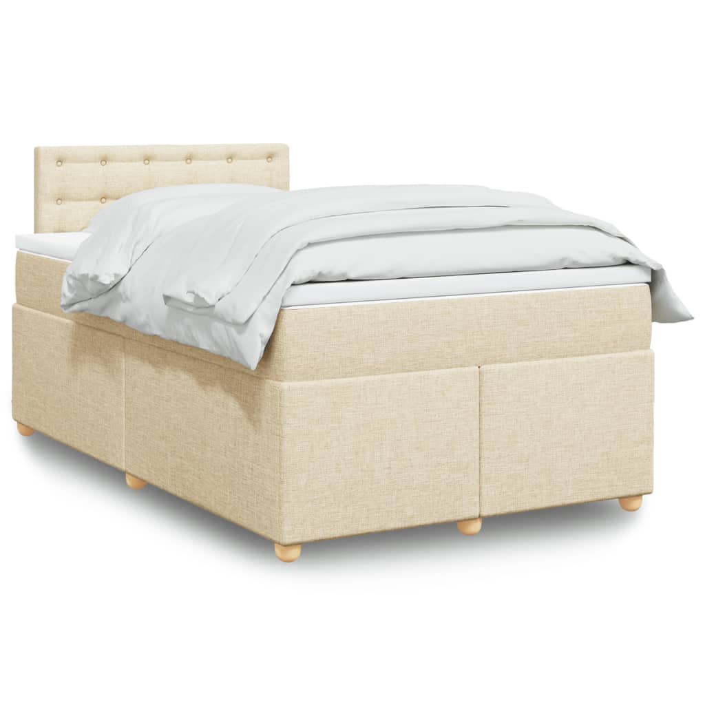 vidaXL Boxspring met matras stof donkergrijs 90x190 cm