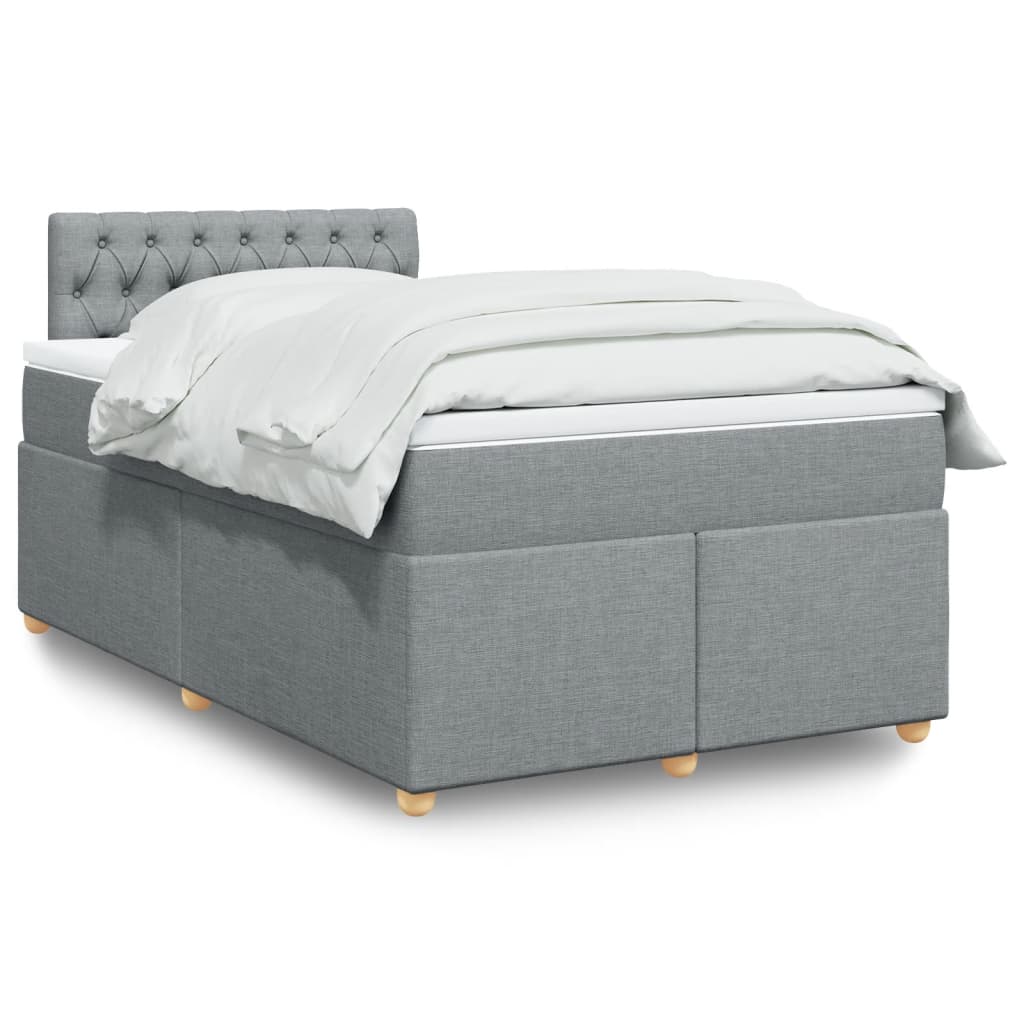 vidaXL Boxspring met matras stof donkergrijs 90x190 cm