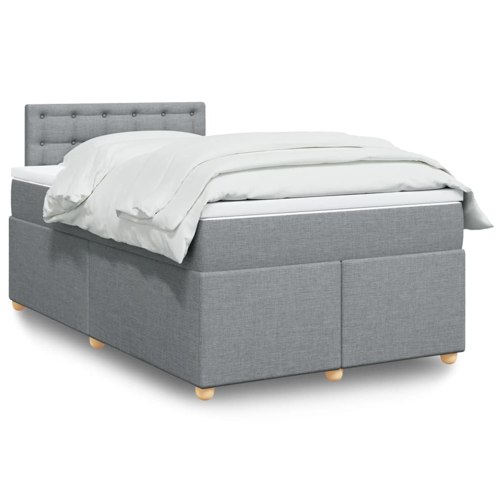 vidaXL Boxspring met matras stof donkergrijs 90x190 cm