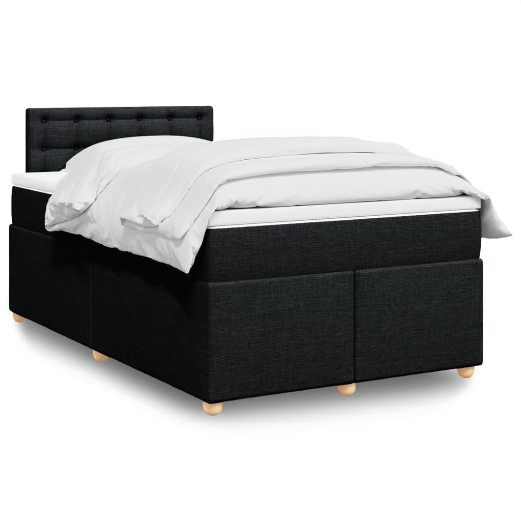 vidaXL Boxspring met matras stof donkergrijs 90x190 cm